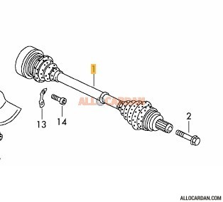 Cardan arrière (gauche ou droit) 8K0501203K