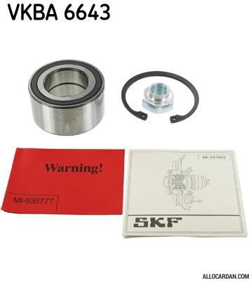 Kit de roulements de roue SKF VKBA6643