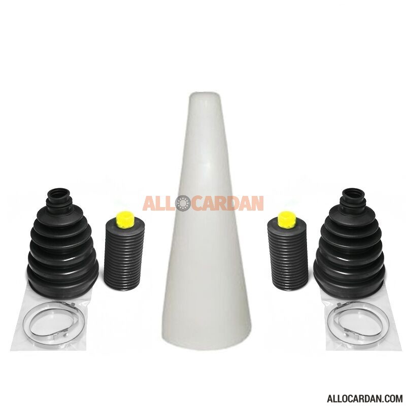 2X Soufflet de cardan UNIVERSEL + colliers + graisse  Nitril + CONE